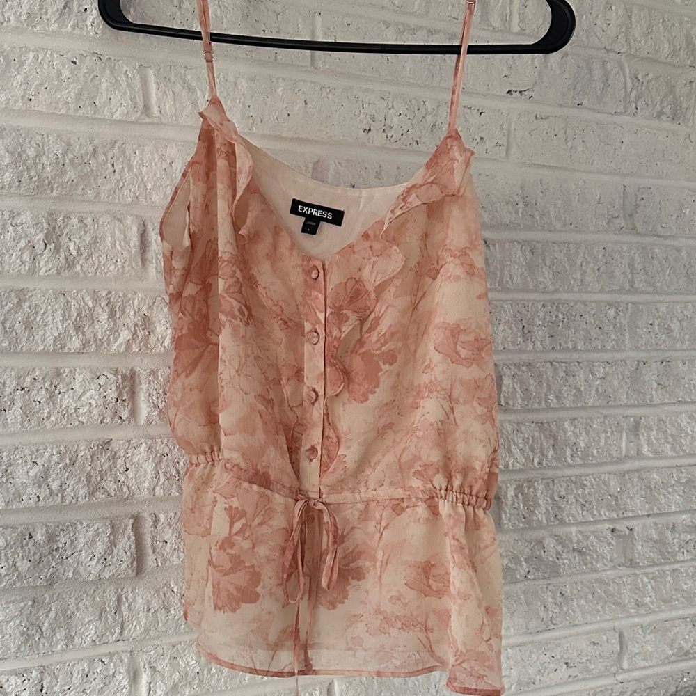 Express Floral Blouse in Pink and Cream